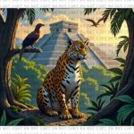 Majestic Jaguar With Eagle and Piramid web
