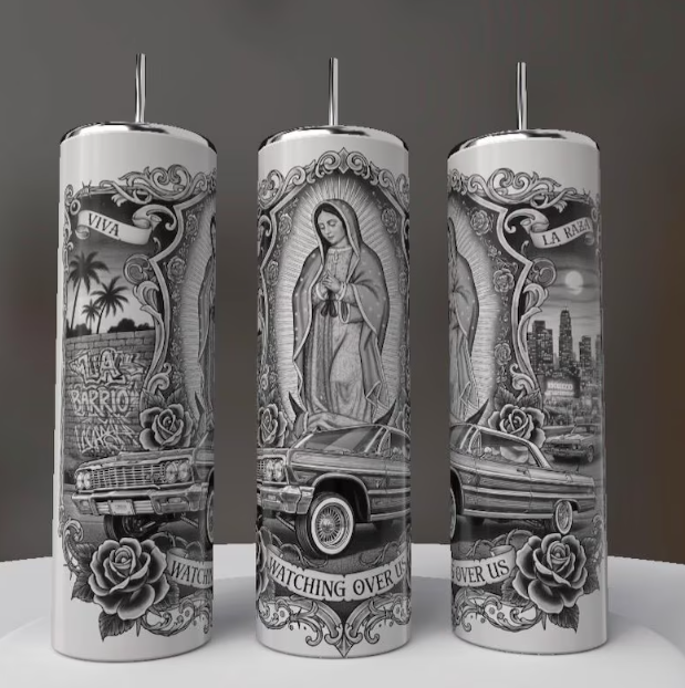 Watching-Over-Us-Impala-Virgen-Lowrider-PNG-Tumbler-Sublimation