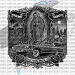 watching over us impala virgen lowrider black n white sketch w