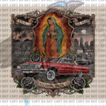 watching over us impala virgen lowrider black n white sketch w