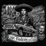 Lujo Callejero Chicano Art Monte Carlo Lowrider Tumbler Wrap PNG Sublimation Design (Digital Download)