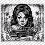 Joker Chicana Chasing Dreams Tumbler Wrap PNG Sublimation Design (Digital Download)